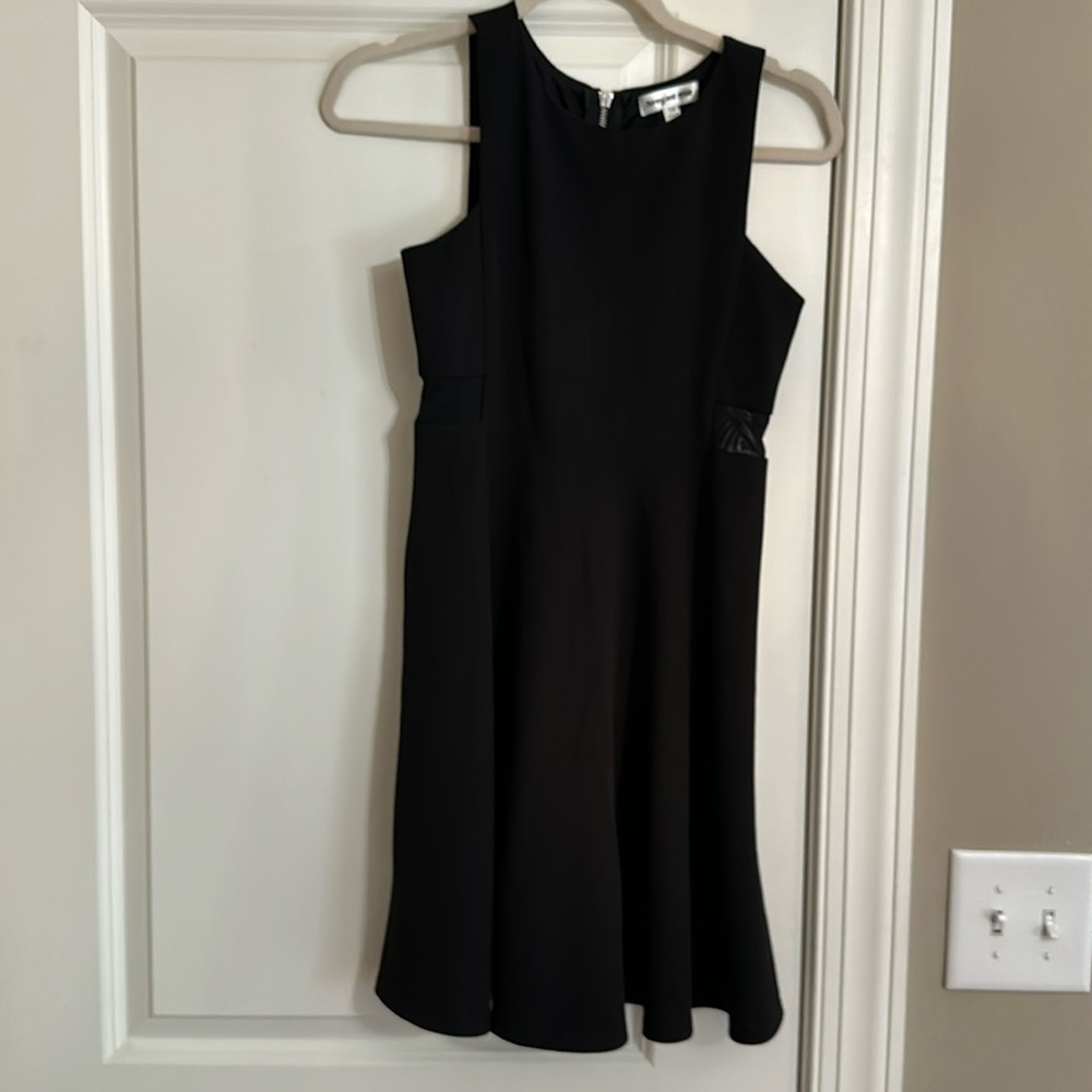 Black dress teen formal/ sheer small blocks in side